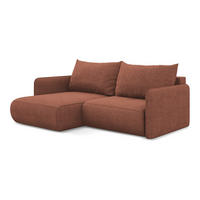 ECKSOFA mit Schlaffunktion Chenille Stoff Pink - Pink/Hellrosa, Kunststoff/Textil (148/207cm) - Makamii
