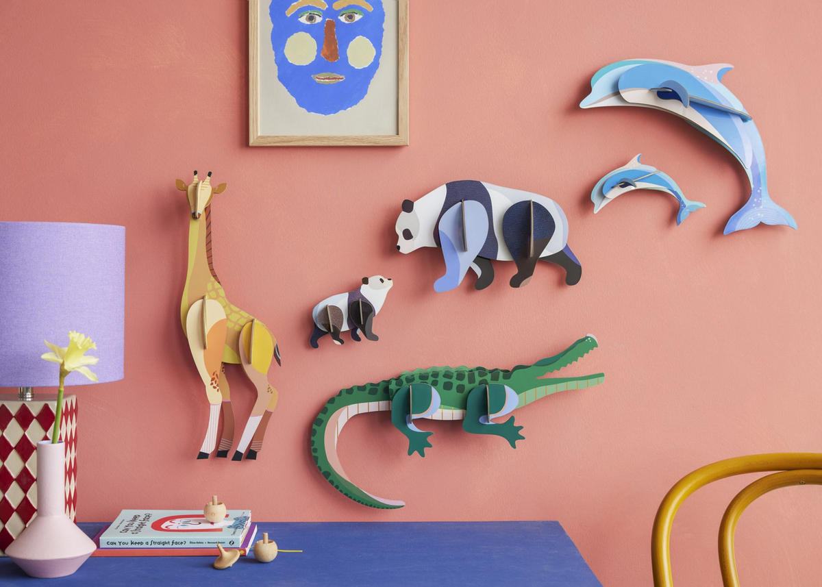 WANDSKULPTUR Bunt 6,5/16 cm - Multicolor, Wellpappe (6.5/16/27cm) - Studio Roof