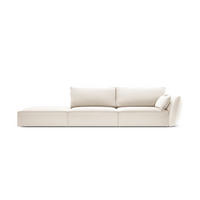 LINKES-SOFA Kaelle aus Samt leichtes beige 4 Sitzplätze - Creme, Textil (110/85/264cm) - Micadoni
