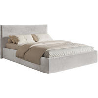 POLSTERBETT Softie Slim Hellgrau Velours 180x200 - Hellgrau, Textil (180/200cm) - Selsey