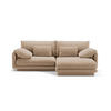 ECKSOFA rechts Torino aus Samt sandfarben 3 Sitzplätze - Sandfarben, Textil (170/220cm) - Micadoni