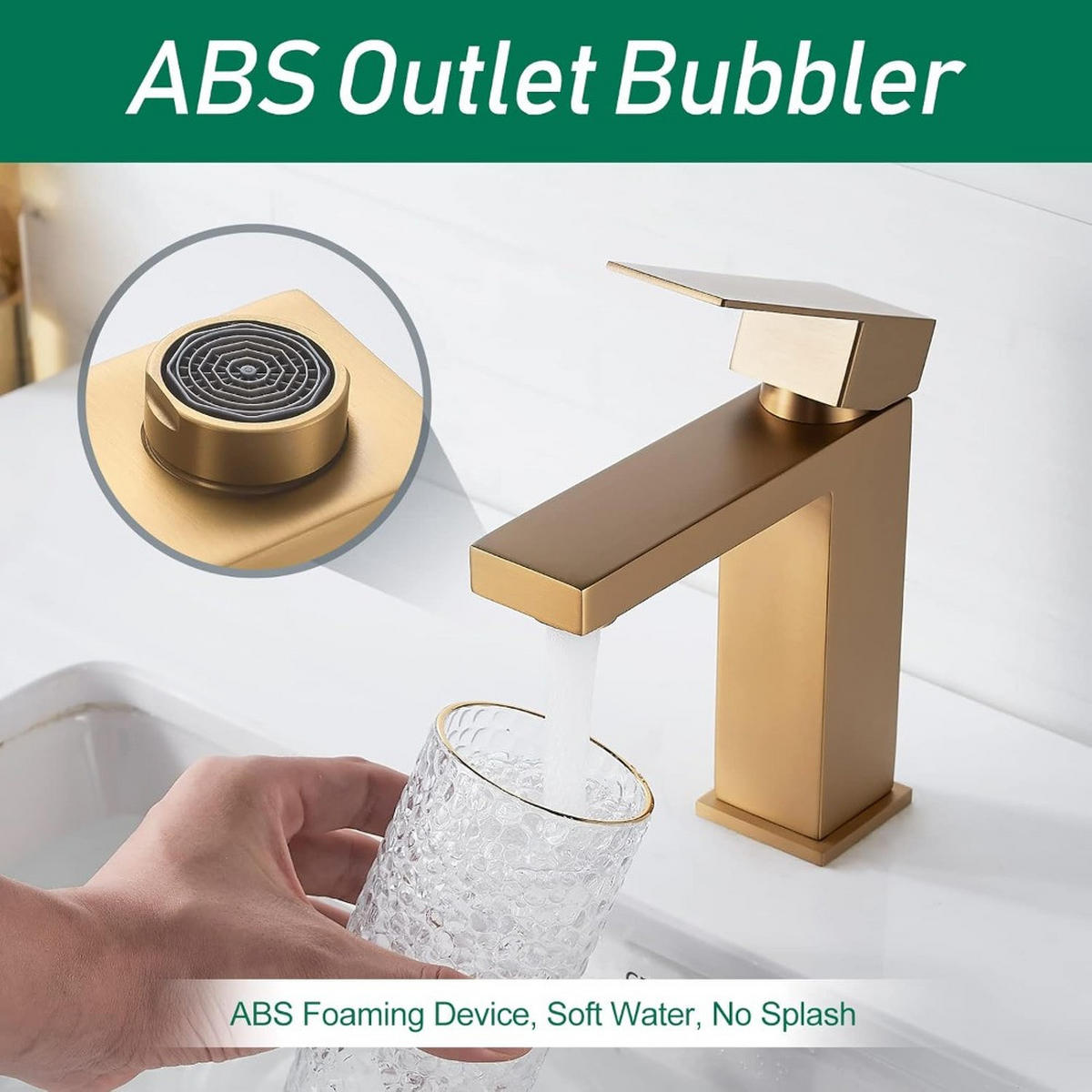 WASCHTISCHARMATUR Heißes Kaltes Wasser Mixer, Gold - Goldfarben, Metall (16/17/5cm) - Kaket