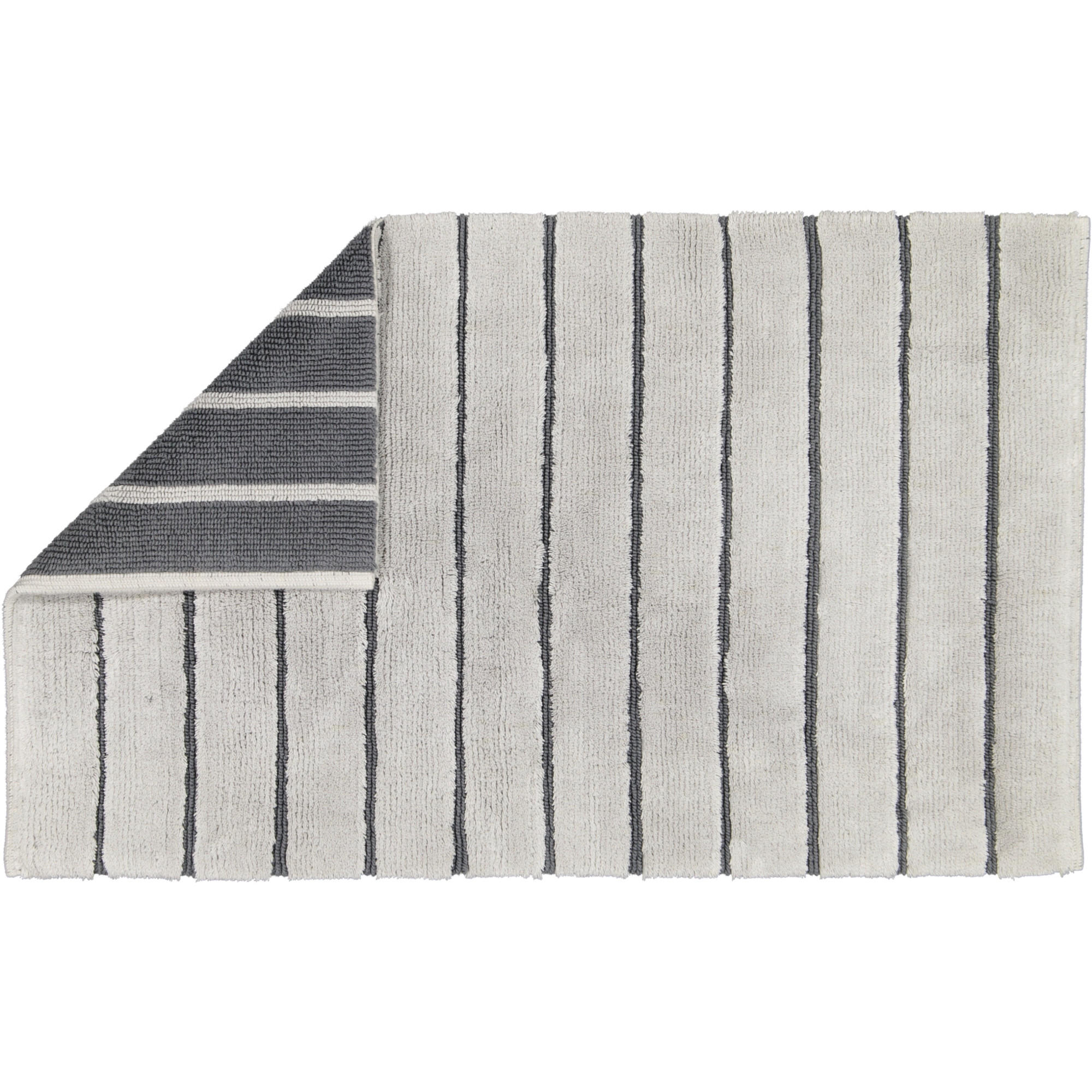 BADTEPPICHE BALANCE STREIFEN 1008 PLATIN - 77 - Grau, Textil (60/100cm) - Cawoe