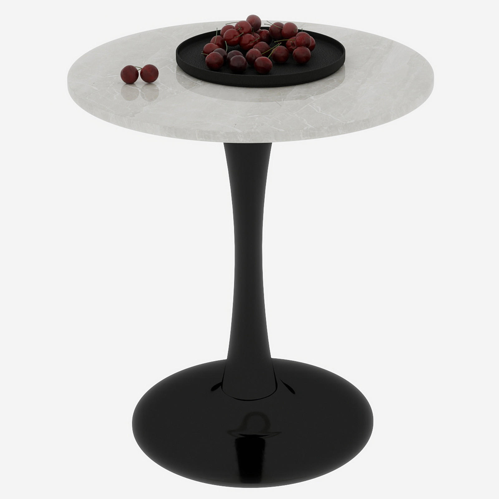 COUCHTISCH in Schwarz und Weiß Wohnzimmertisch mit einer runden Marmor-Tischplatte für Wohnzimmer, B70/T70/H72 cm - Goldfarben/Schwarz, Stein/Metall (70/70/72cm) - STILVORA