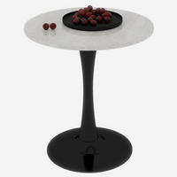 COUCHTISCH in Schwarz und Weiß Wohnzimmertisch mit einer runden Marmor-Tischplatte für Wohnzimmer, B70/T70/H72 cm - Goldfarben/Schwarz, Stein/Metall (70/70/72cm) - STILVORA