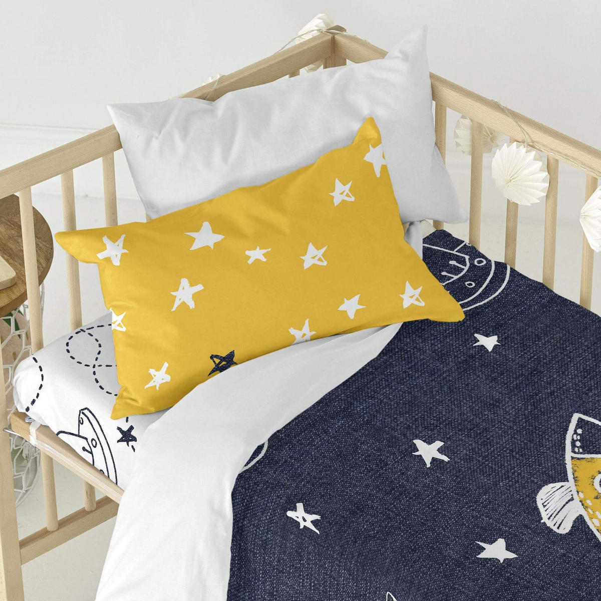 BETTBEZUG 2er-Set teiliges starspace 115x145 cm (kinderbett) mehrfarbig - Multicolor, Textil (115/145cm) - Happy Friday