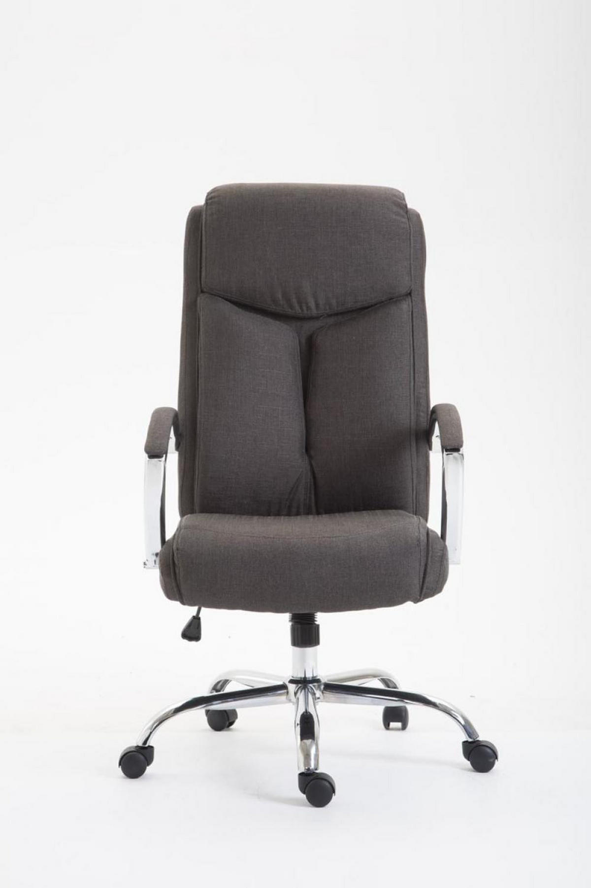 CHEFSESSEL Stoff dunkelgrau - Chromfarben/Dunkelgrau, Textil/Metall (65/115/73cm) - CLP