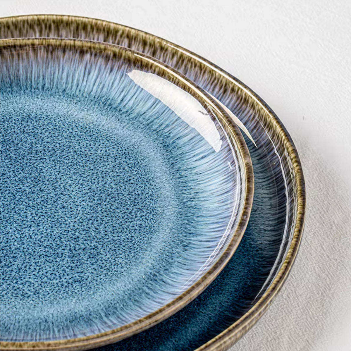 FRÜHSTÜCKSTELLER 6er-Set Keramik Blau 21,7 cm - Blaugrau, Keramik (21.7/1.5/21.7cm) - Quality Elegance