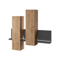 HÄNGESCHRANK Bota anthrazit / ribbeck eiche 152 cm / 35 cm / 142 cm - Eichefarben/Braun, Holz/Holzwerkstoff (152/142/35cm) - Feldmann-Wohnen