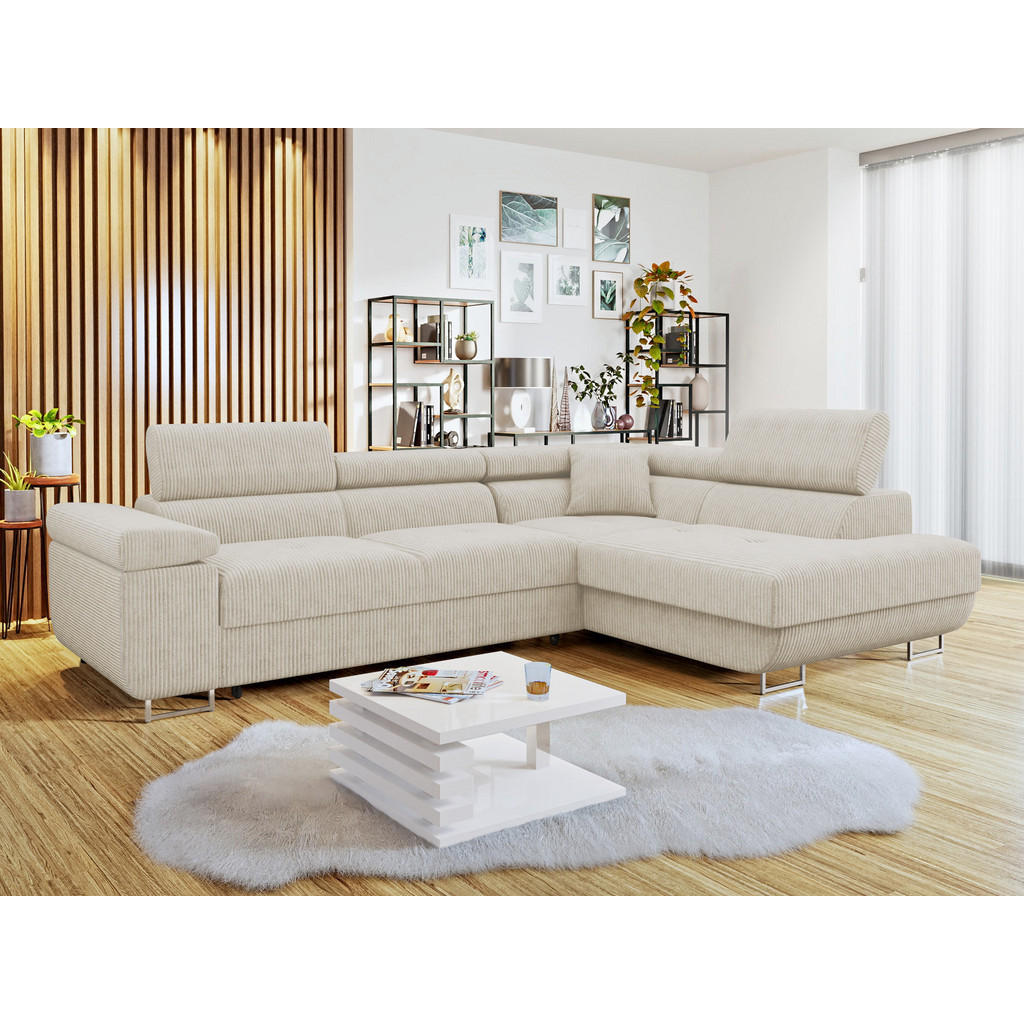 Thumbnail - Mirjan24 Ecksofa, Beige, Textil, 5-Sitzer, rechts montierbar, L-Form,Rechteckig, 274x203 cm, Wohnzimmer, Sofas & Couches...