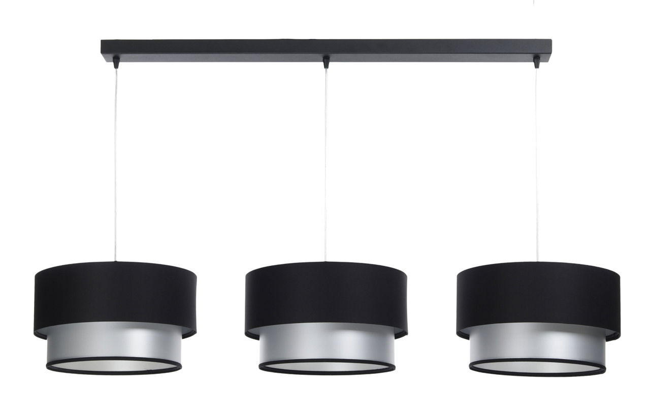 HÄNGELEUCHTE Schwarz 30/88 cm - Silberfarben, Kunststoff (30/2.6/88cm) - ONZENO