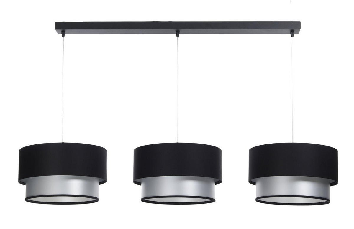 HÄNGELEUCHTE Schwarz 30/88 cm - Silberfarben, Kunststoff (30/2.6/88cm) - ONZENO