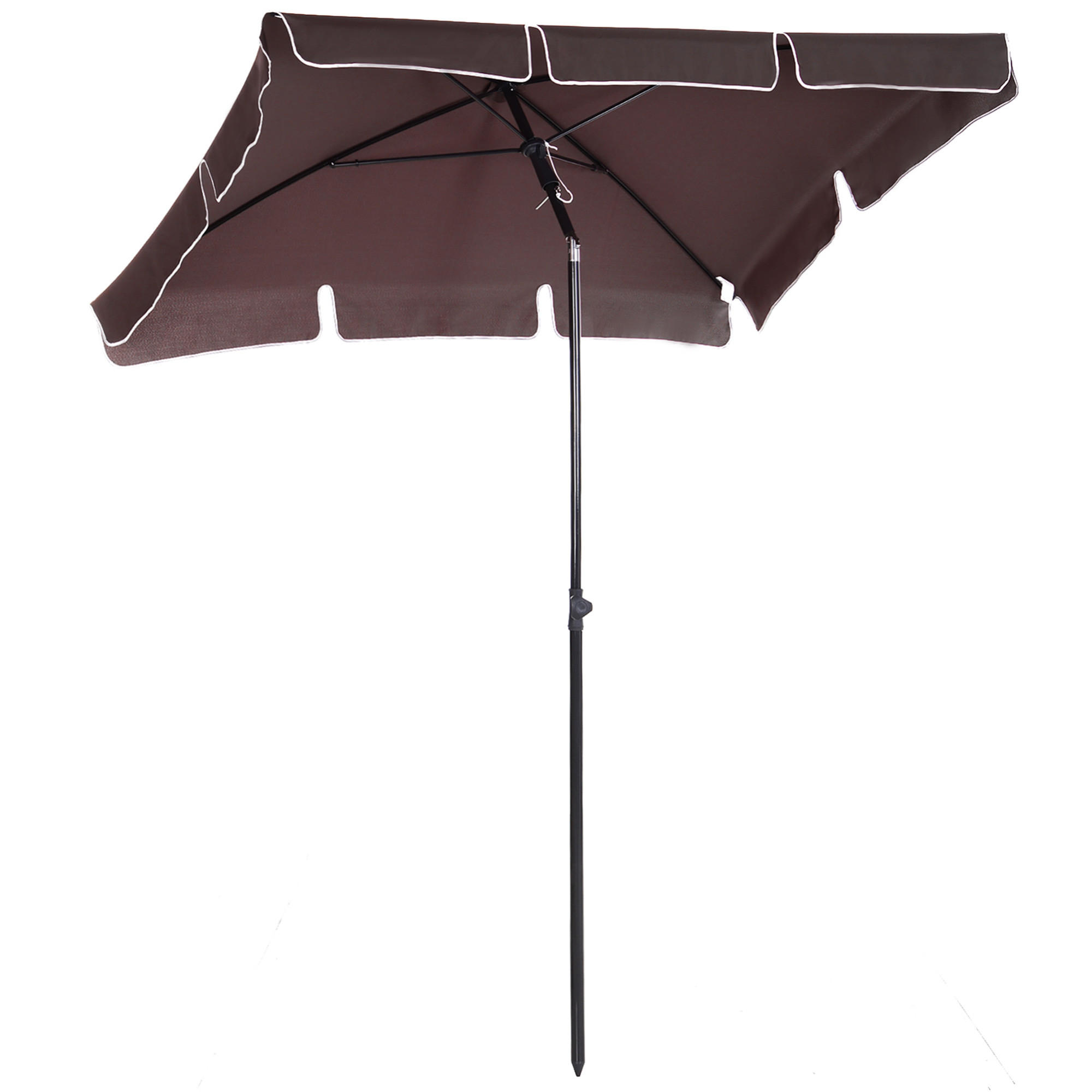 SONNENSCHIRM, Aluminium, Metall, Kaffee-Braun - Braun, Metall (130/198cm) - Outsunny