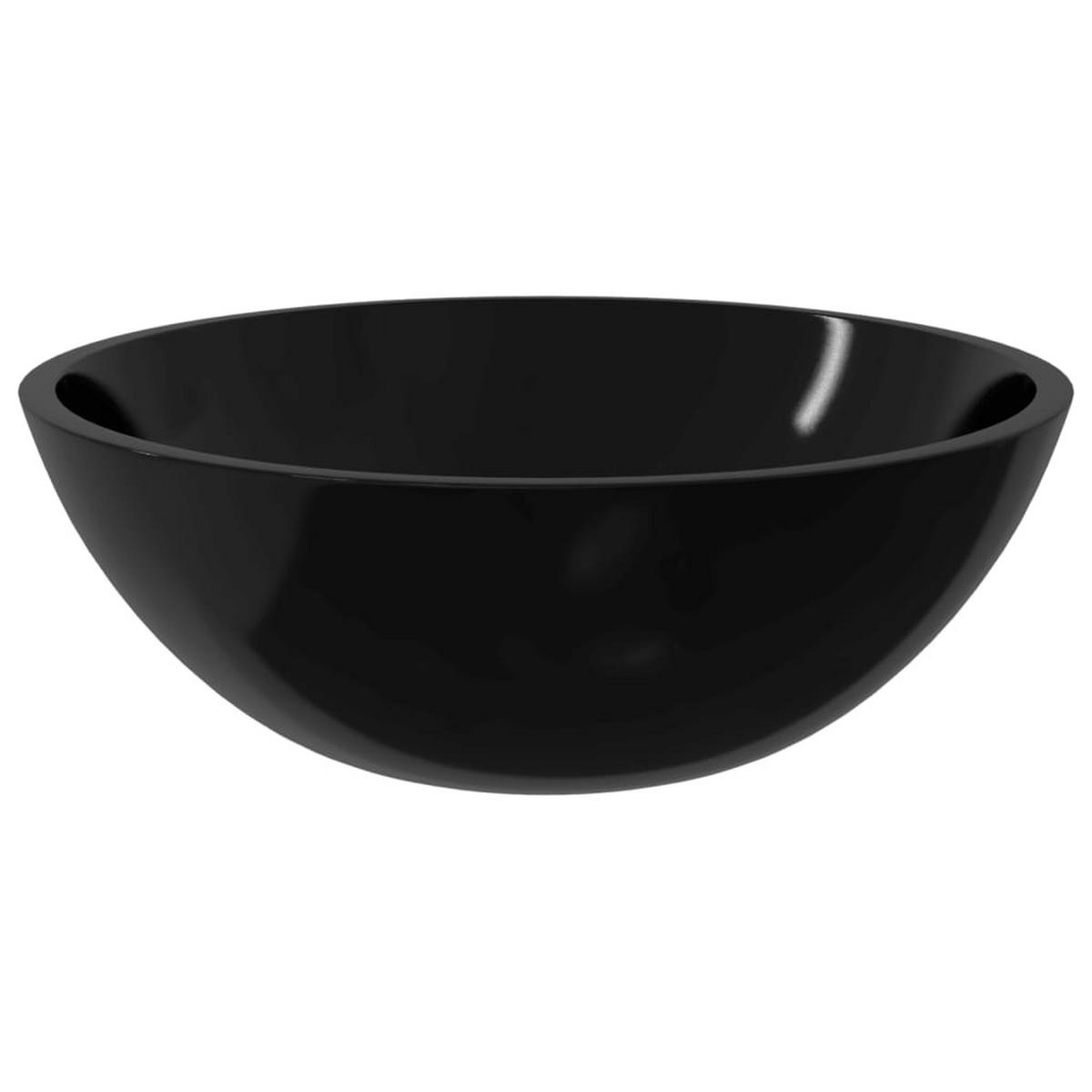 WASCHBECKEN Layne 50/37/14 cm - Schwarz, Glas (50/14/37cm) - Nettlife