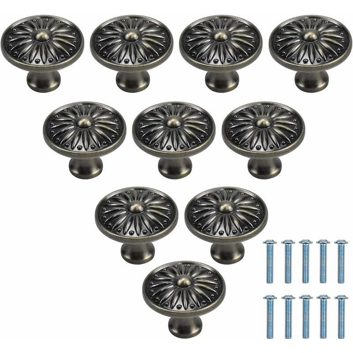 SCHRANKKNOPF Bronze 10er-Set 35 mm - Multicolor, Metall (2.5/2.5/3.5cm)