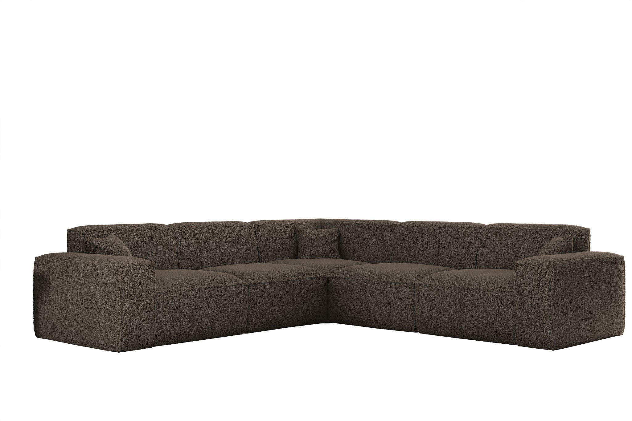 ECKSOFA Celes Premium In Sven - Braun, Holzwerkstoff/Textil (246/246cm) - Fun Möbel