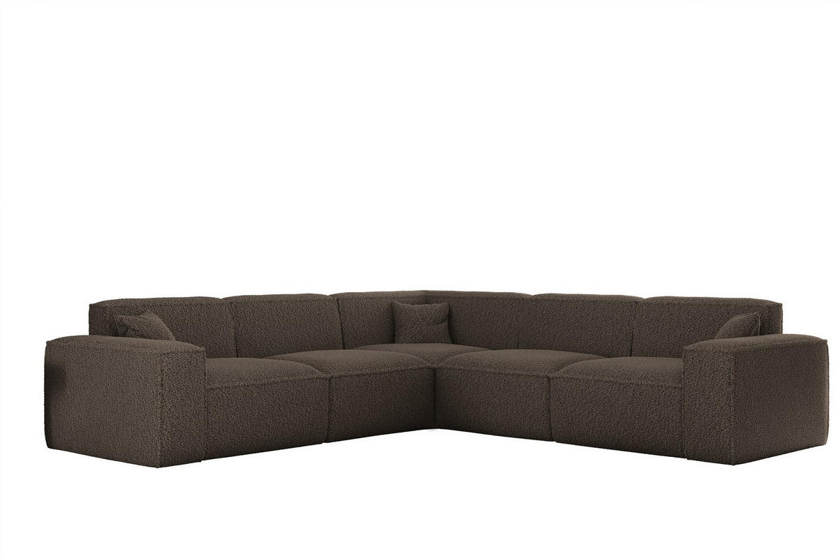 ECKSOFA Celes Premium In Sven - Braun, Holzwerkstoff/Textil (246/246cm) - Fun Möbel