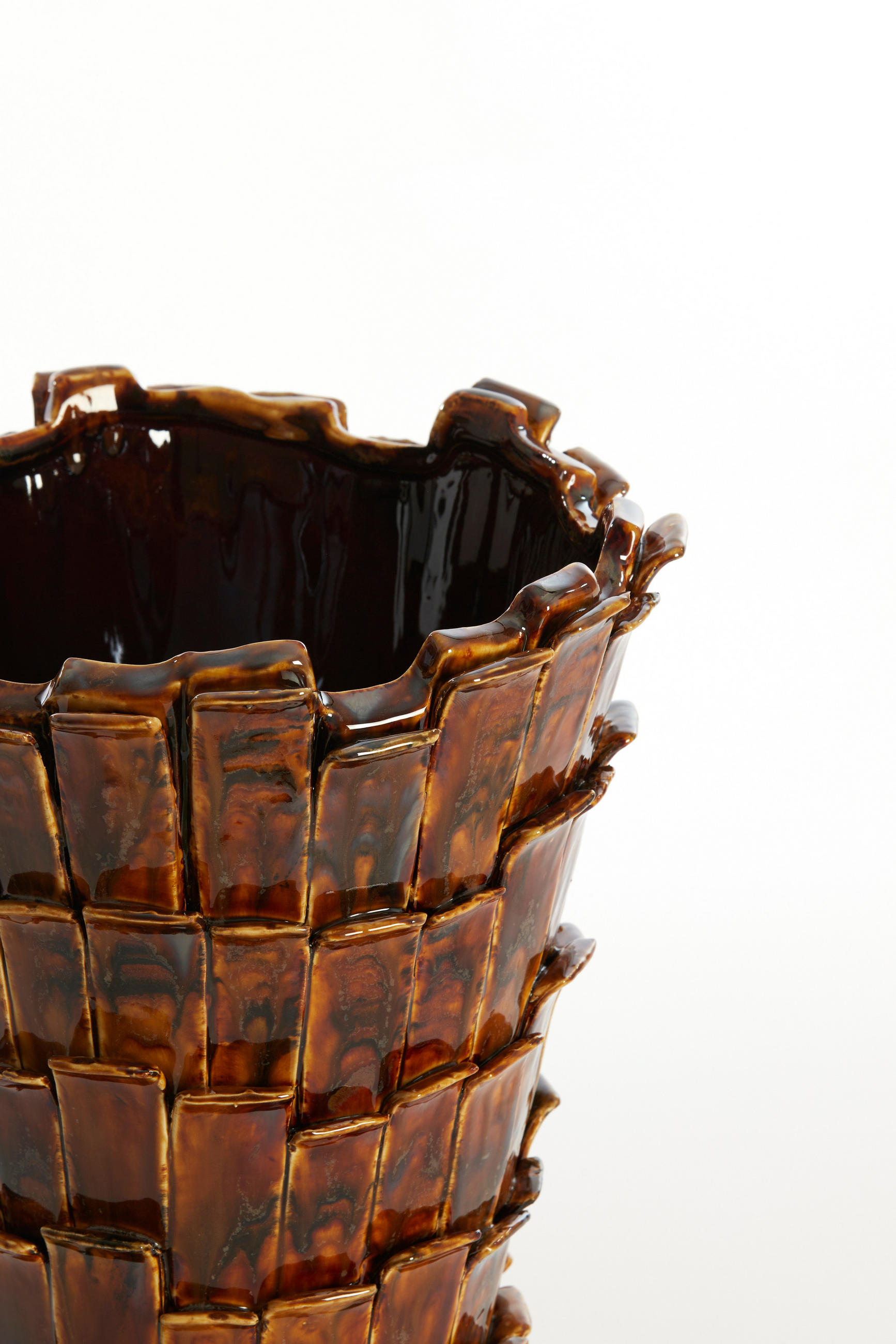 VASE Banya Braun Ø27,5/34 cm - Braun, Keramik (34cm) - Light & Living