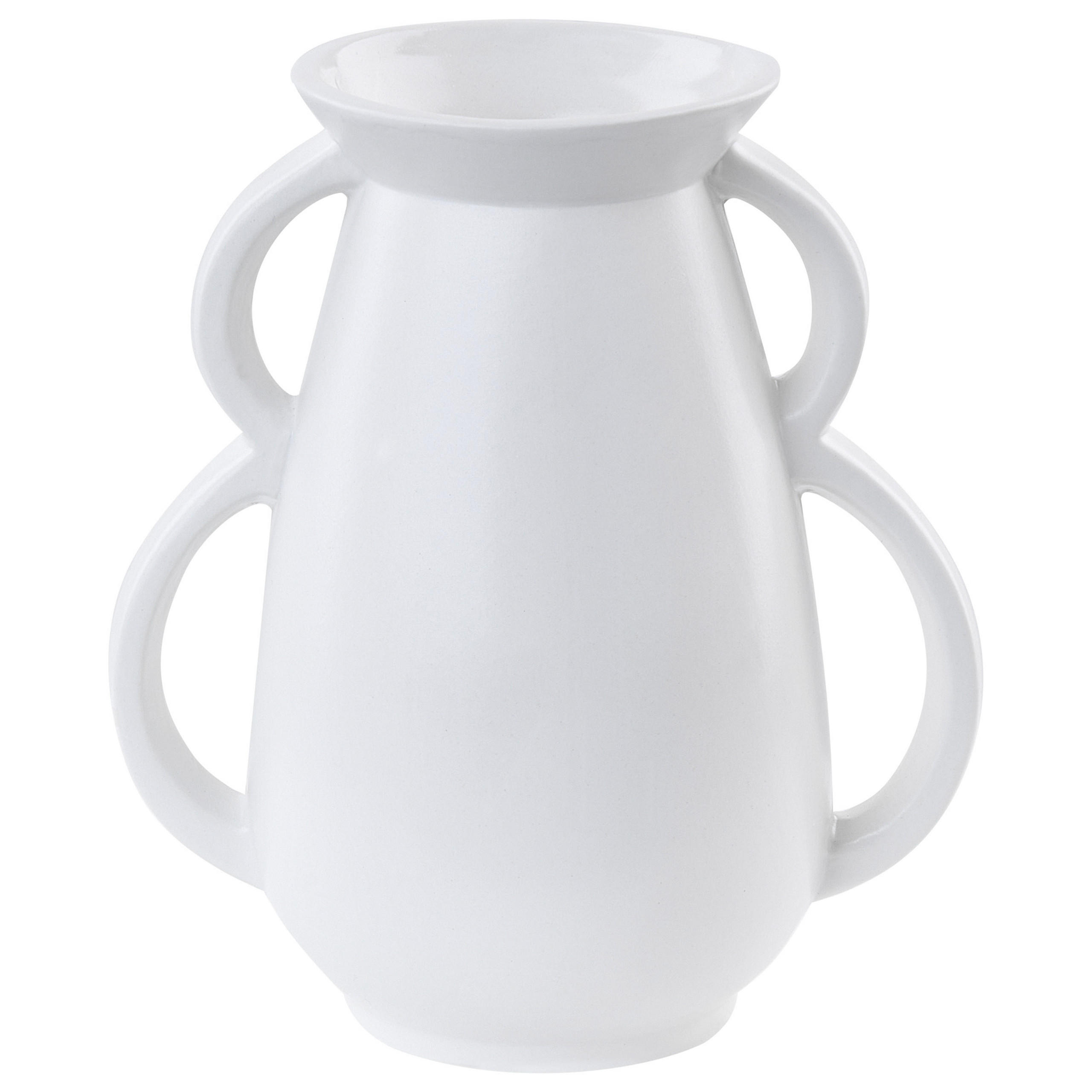 BLUMENVASE Porzellan weiß Koropi - Weiß, Keramik (19cm) - Beliani