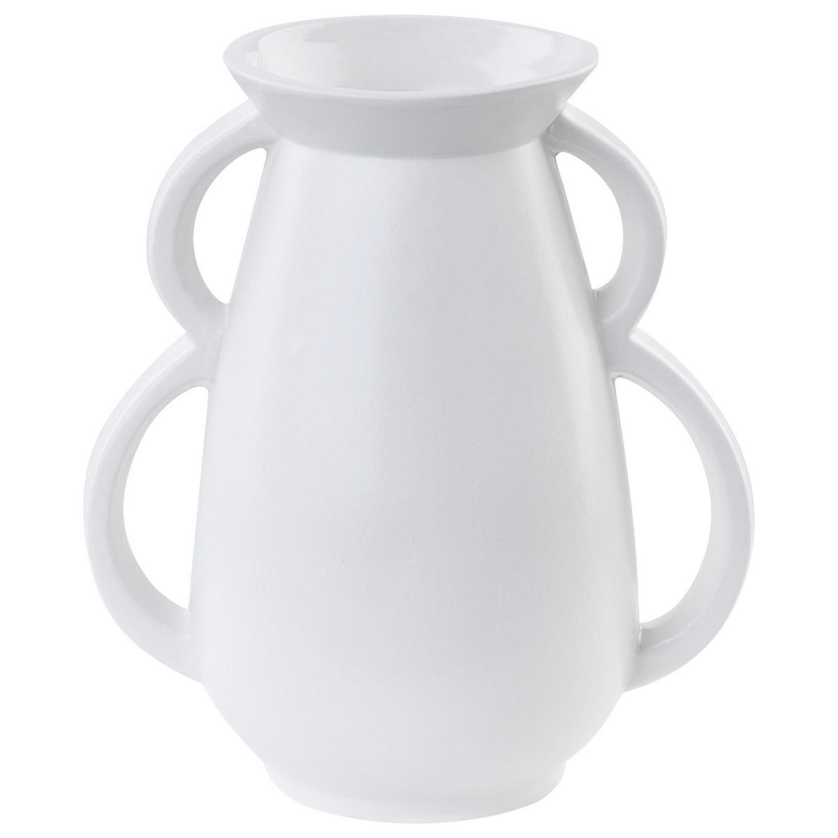 BLUMENVASE Porzellan weiß Koropi - Weiß, Keramik (19cm) - Beliani
