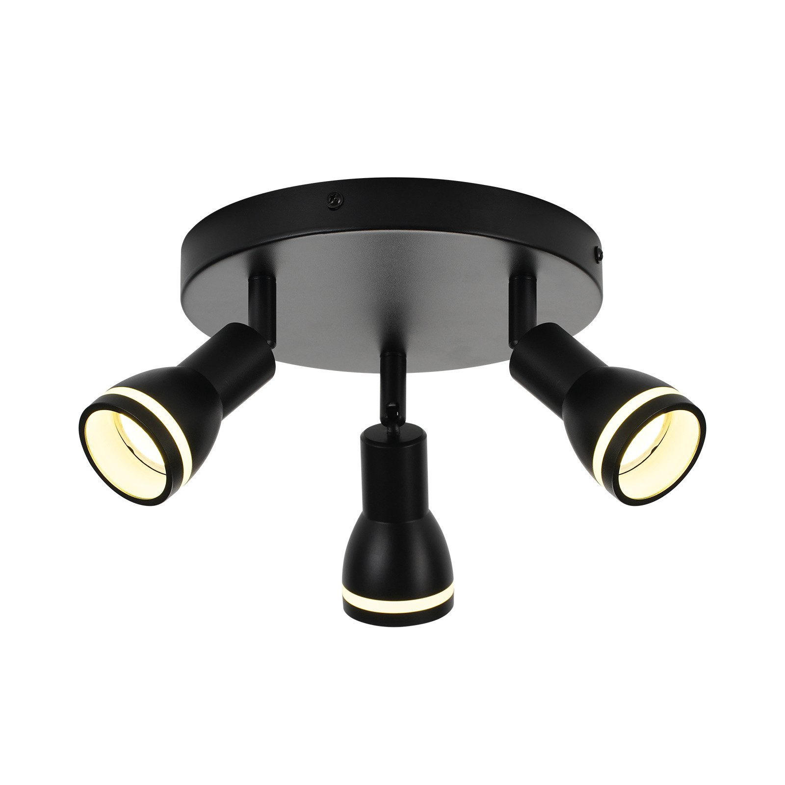 STRAHLER Fabelhaft 3-flammig 20/20/15.7 cm - Schwarz, Metall (20/20/15.7cm) - ZMH