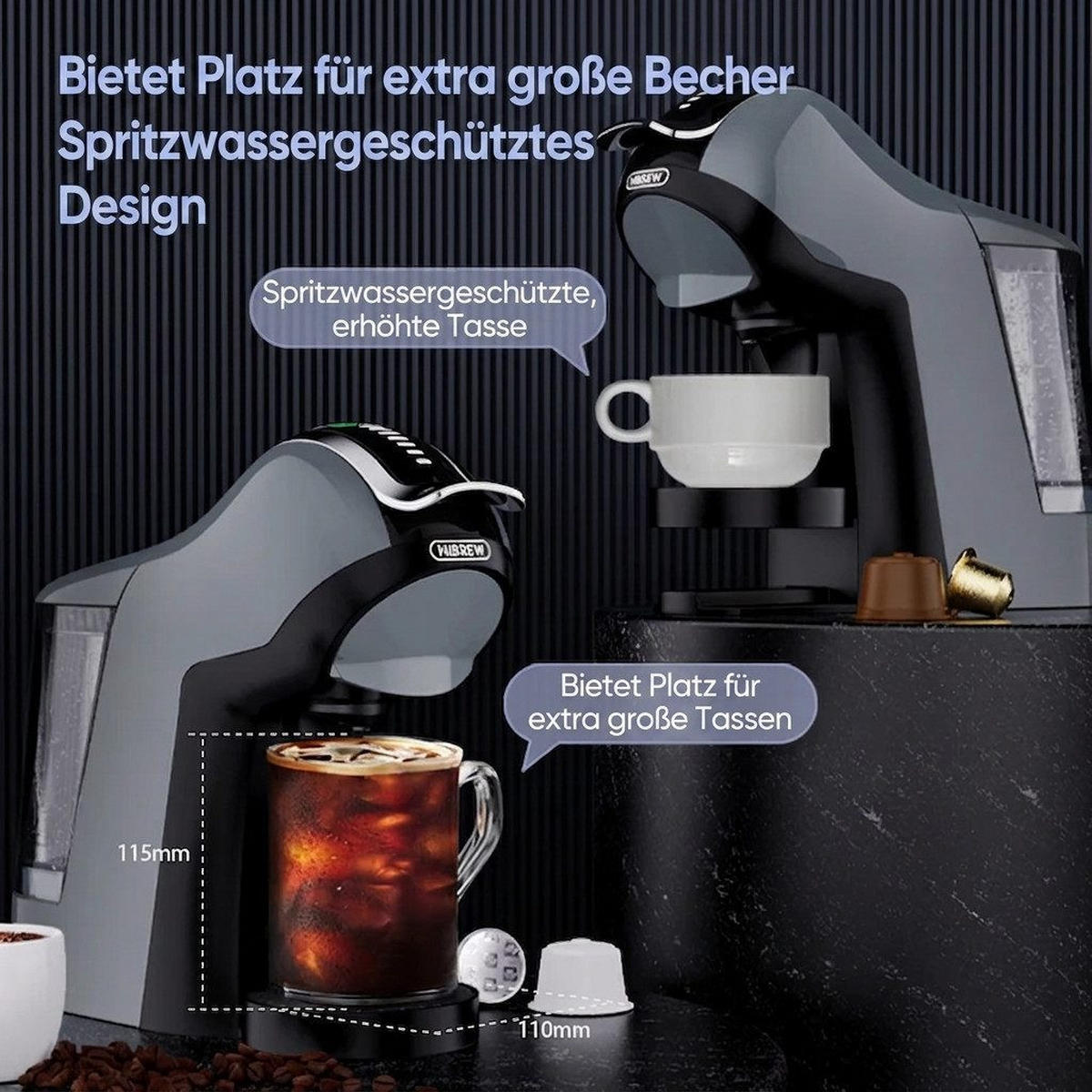 ESPRESSO-KAFFEEMASCHINE 4-in-1, 20 Bar, Edelstahlfilter PID-Temperatur - Grau, Metall (31.7/29/12.4cm) - BEXEVUE