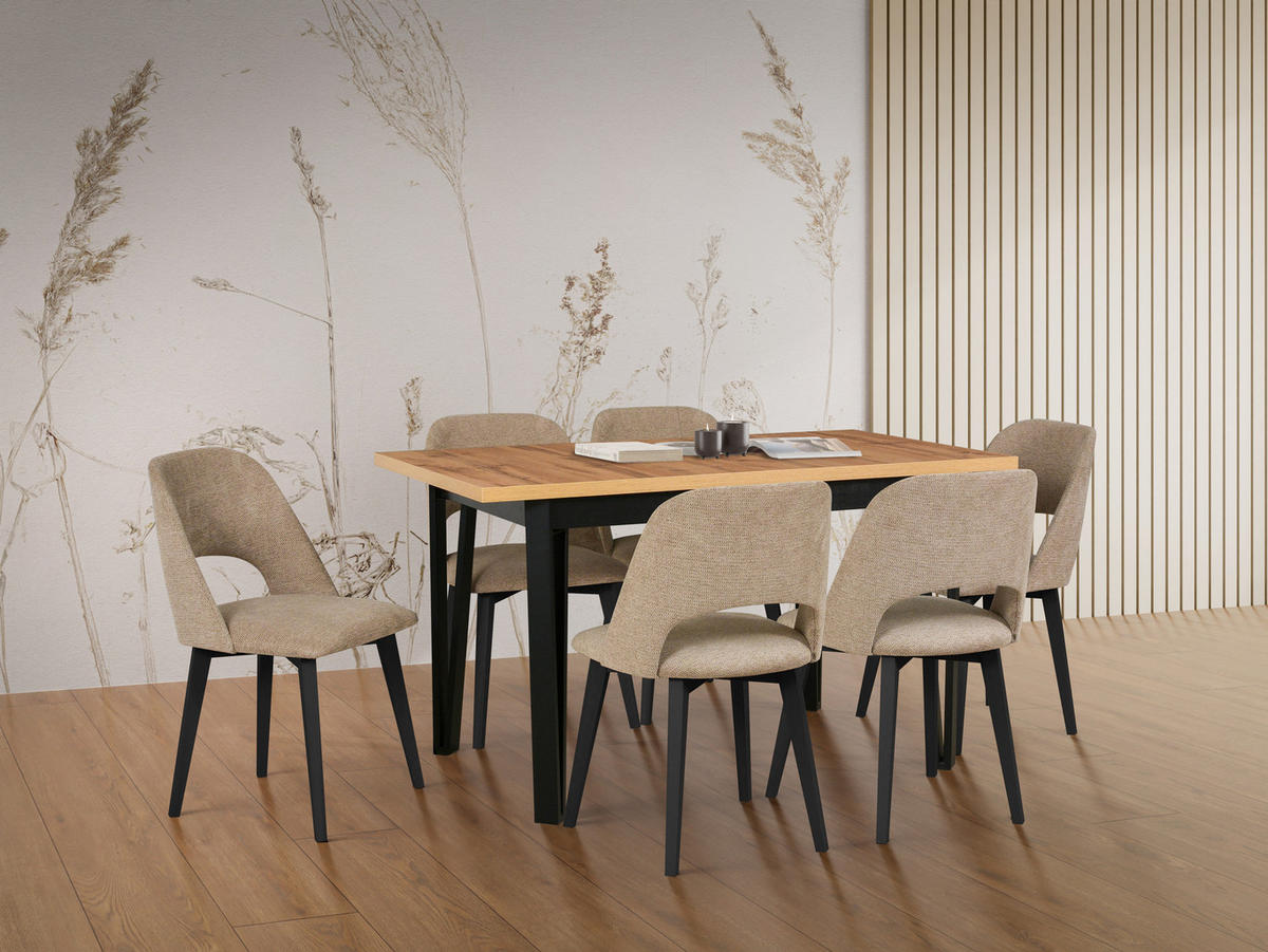 ESSTISCH Ikon 5, 140-180/80 cm, wotan - Eiche Wotan, Holz (80/140/78cm) - Leaf Design