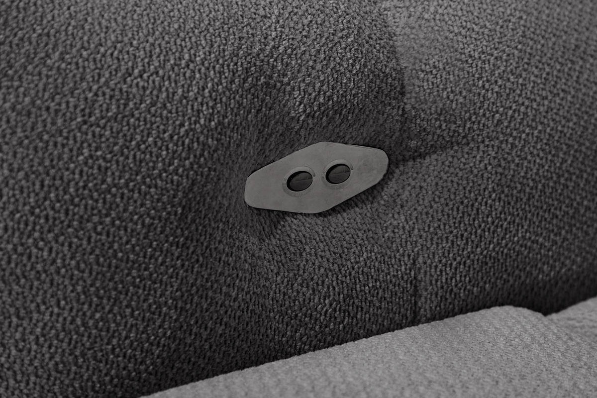 ECKSOFA KIMI 3-Sitzer, ausziehbarer Sitz, verstellbare Kopfstützen, dunkelgrau - Anthrazit/Schwarz, Holzwerkstoff/Textil (270/160cm) - Courtois Laville