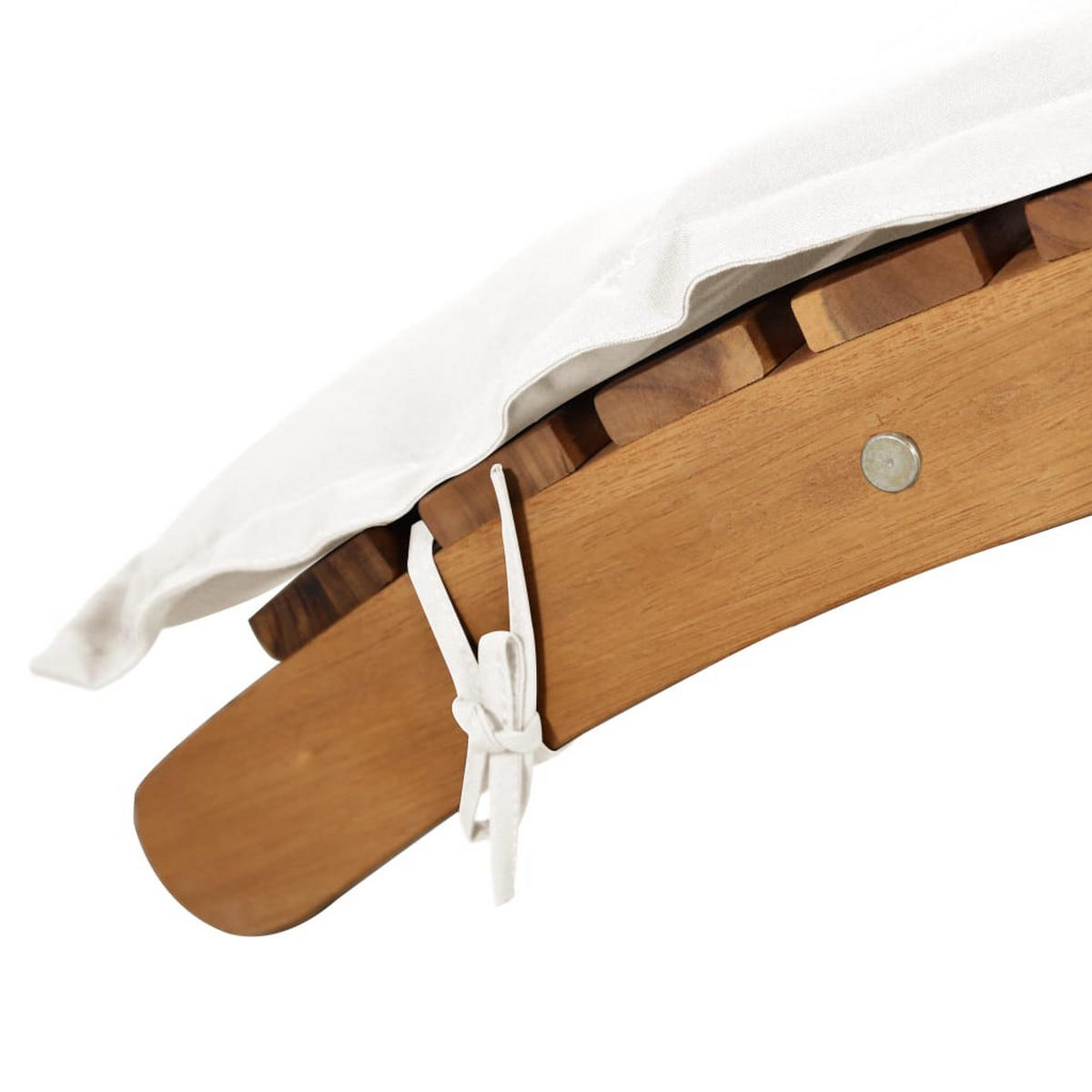 SONNENLIEGEN Creme Massivholz Akazie - Creme, Holz/Textil (55/64/184cm) - vidaXL