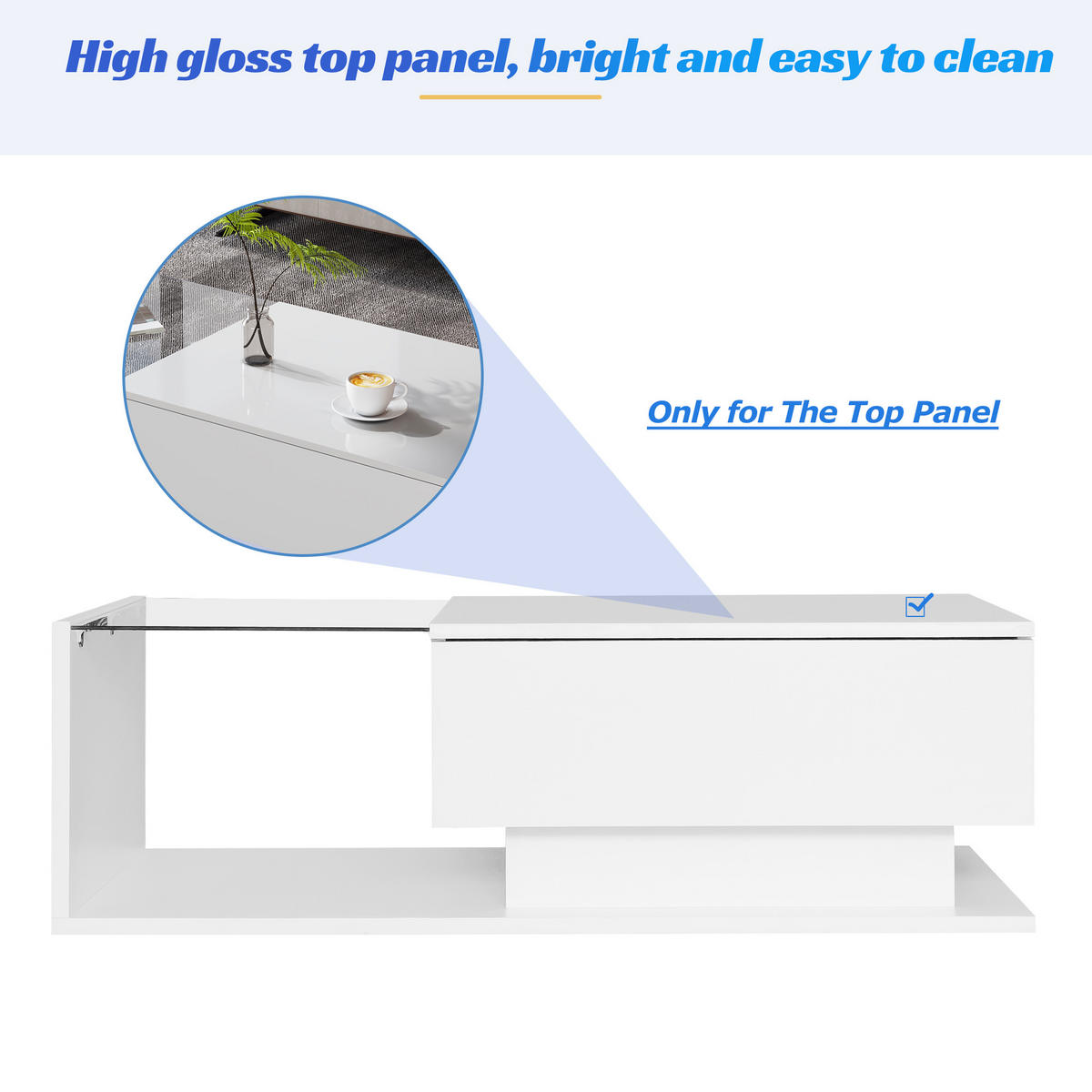 COUCHTISCH DE-173 Modellname Weiß - Weiß, Holzwerkstoff (50/100/32cm) - ComfortXL