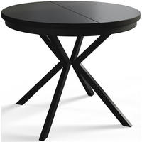 ESSZIMMERTISCH BERGO, ausziehbarer Tisch 120 cm/200 cm, Farbe: Schwarz, mit Metallbeinen in Farbe Schwarz - Schwarz, Holzwerkstoff (120/120/76cm) - Alpi-Möbel