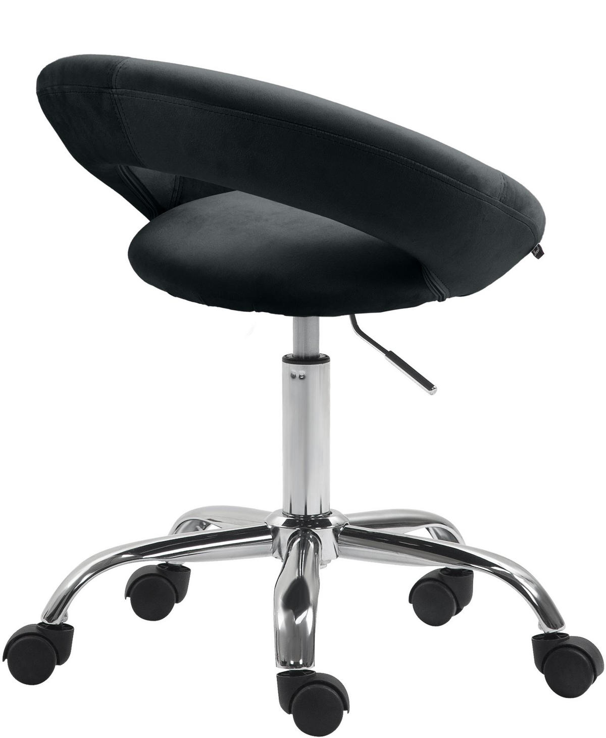 HOCKER Samt schwarz - Schwarz, Textil/Metall (53/66/47cm) - CLP