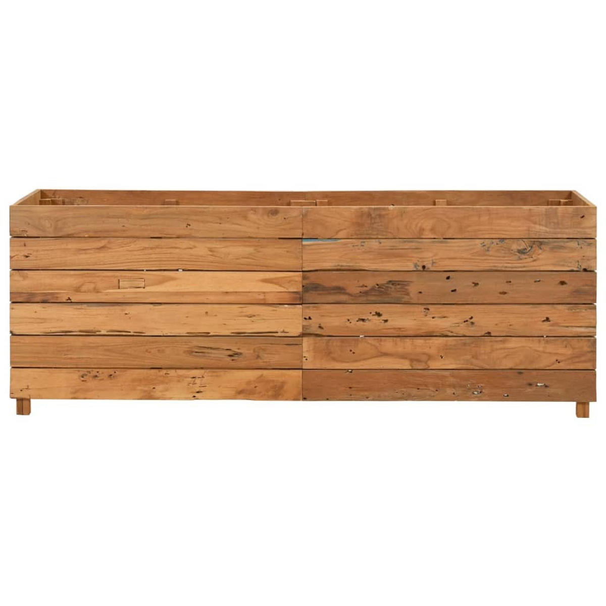 HOCHBEET 150x40x55 cm Teak Altholz und Stahl - Braun, Holz (40/55/150cm) - furnicato