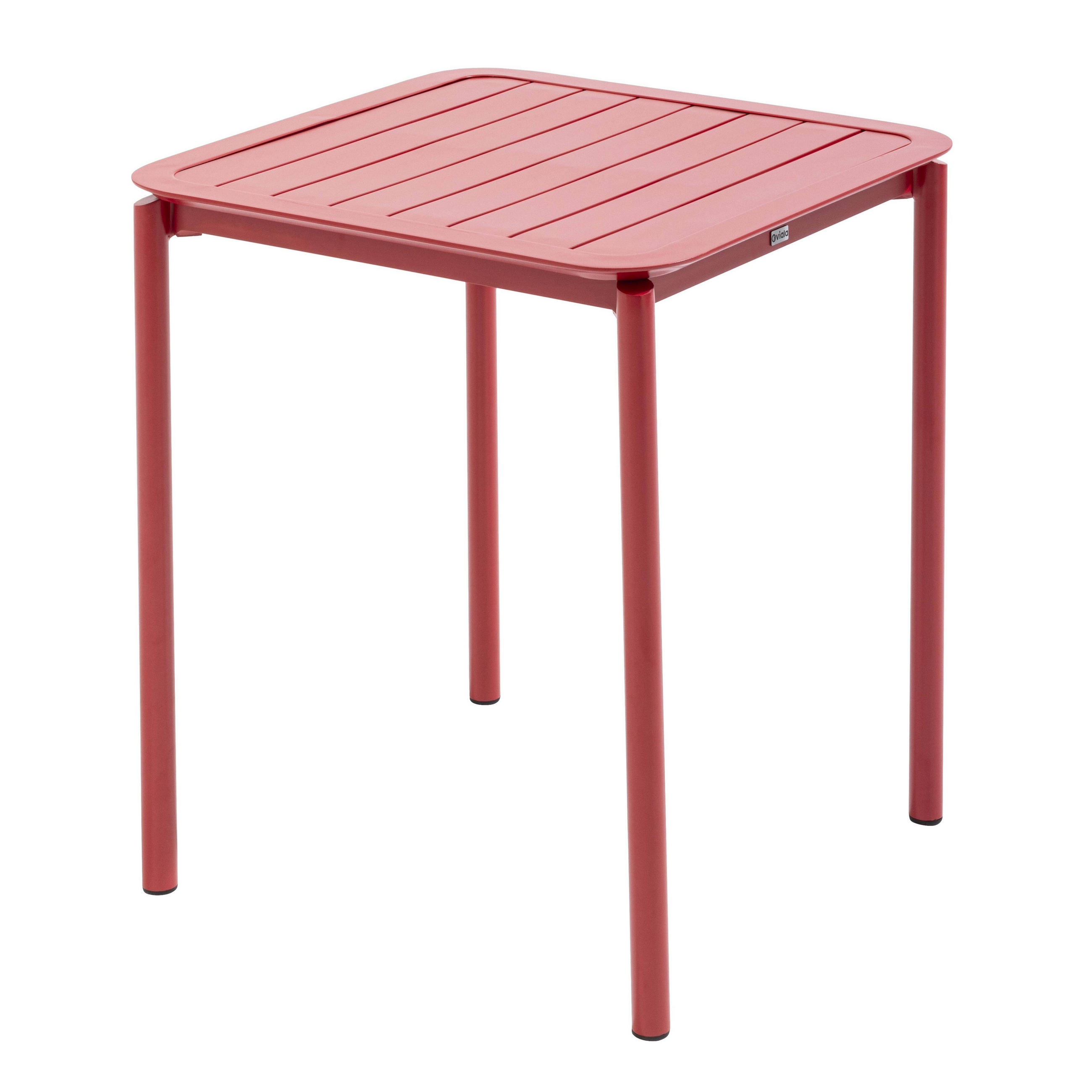 GARTENTISCH quadratisch, Rot - Rot, Metall (70/70/75cm) - Oviala