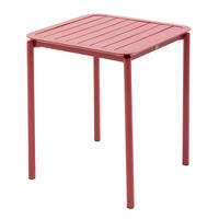 GARTENTISCH quadratisch, Rot - Rot, Metall (70/70/75cm) - Oviala