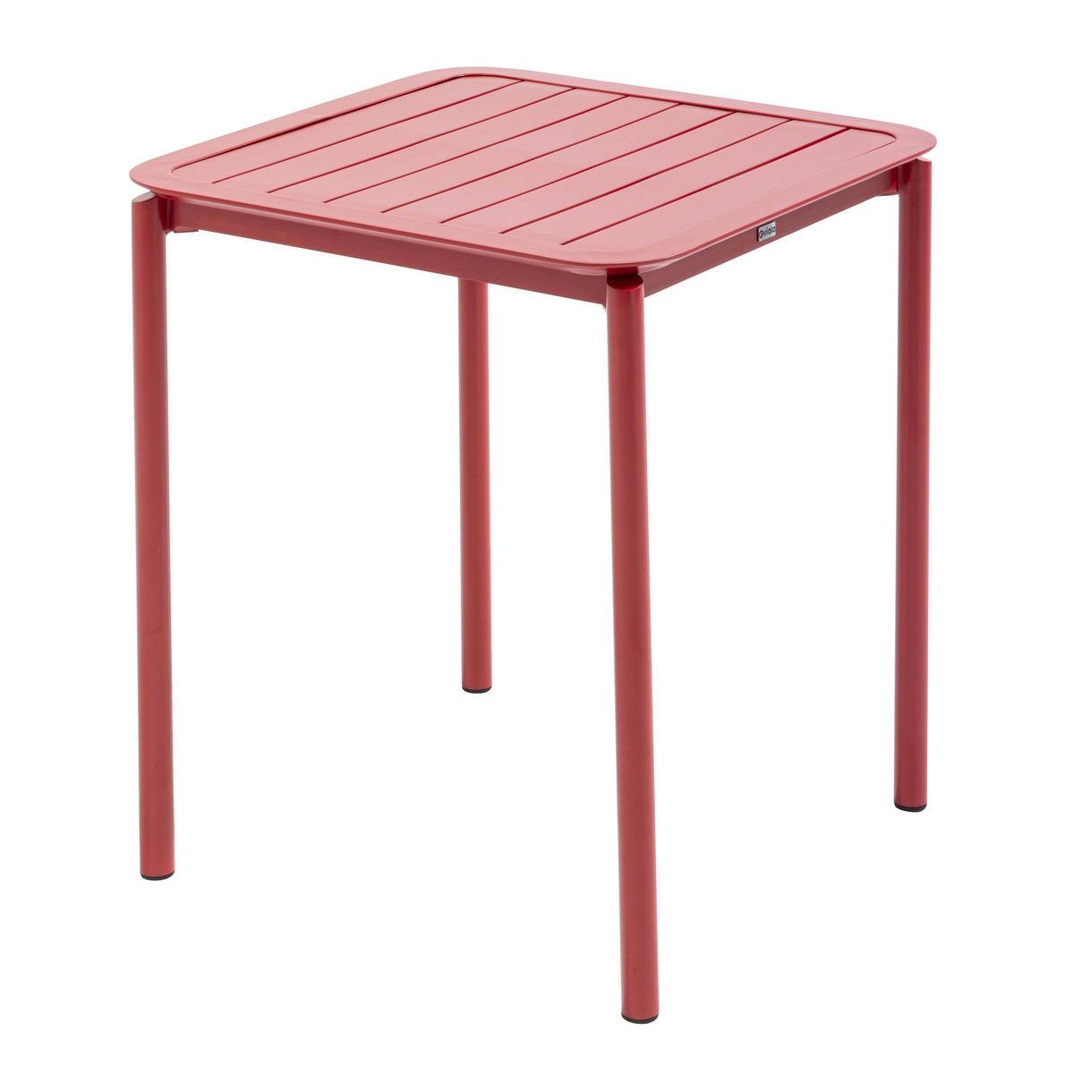 GARTENTISCH quadratisch, Rot - Rot, Metall (70/70/75cm) - Oviala