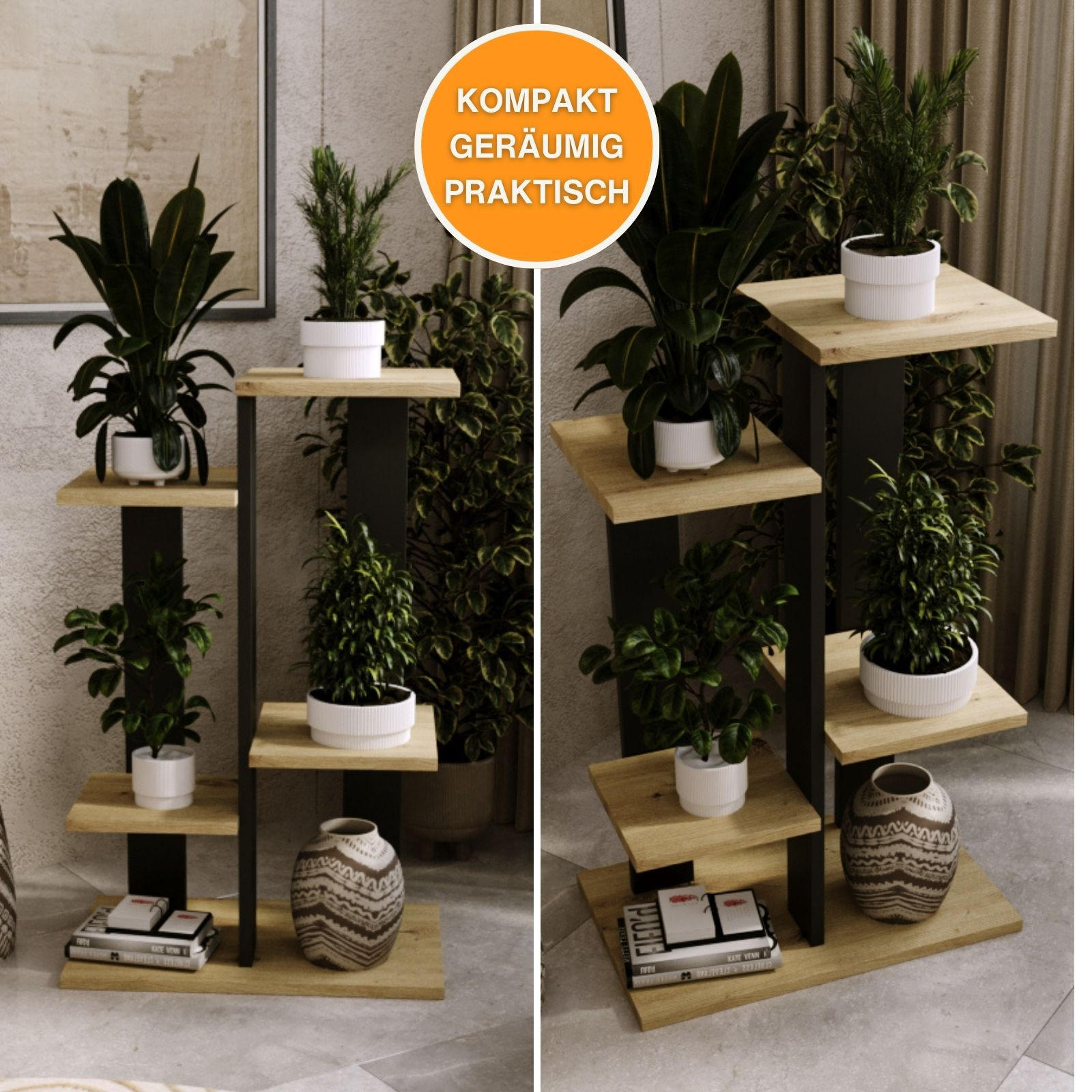 BLUMENSTÄNDER M4 - Eiche Artisan, Holzwerkstoff (32/82/52cm) - RAUMHIRSCH FURNITURE