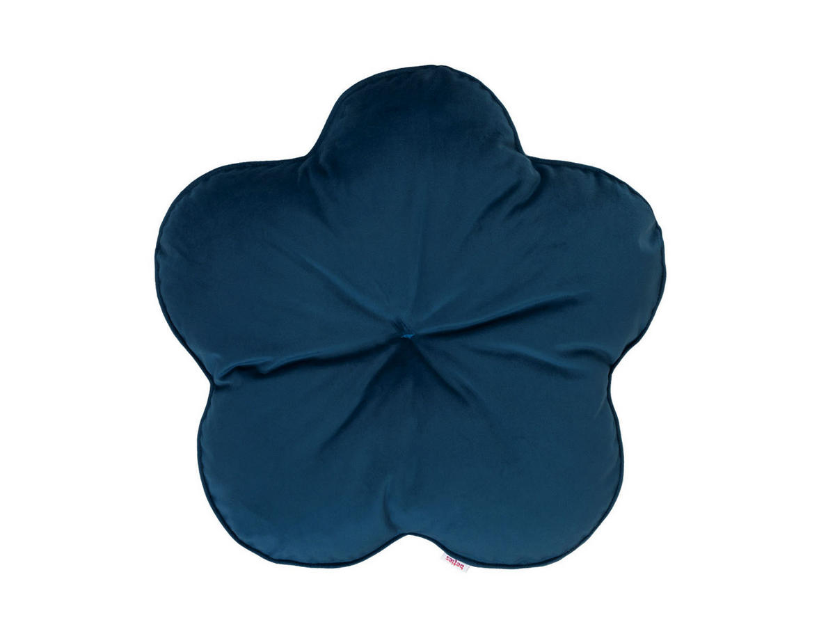 KISSEN-BLUME Samt&Sonders admiral-blau 50 cm Ø - Blau/Dunkelblau, Textil (50cm) - beties Heimtextil