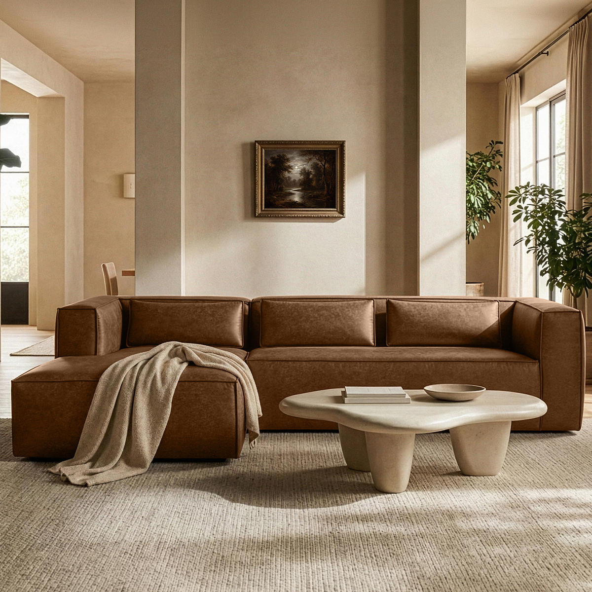 ECKSOFA LINKS FEROX, Braun - Braun, Holz/Holzwerkstoff (300/175cm) - KONSIMO®