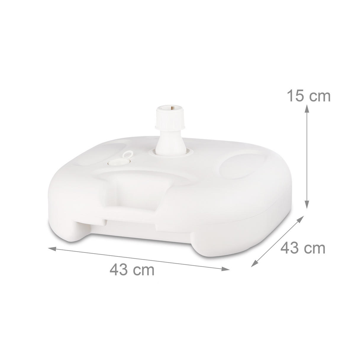 SONNENSCHIRMSTÄNDER - Grau, Kunststoff (43/43cm) - Relaxdays