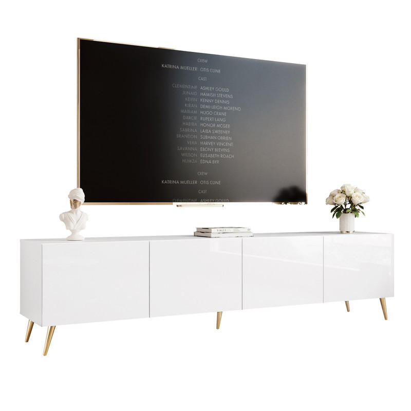 TV-LOWBOARD ANGEL Weiß glänzend stehend mit LED-Beleuchtung 200 cm - Weiß, Holzwerkstoff (200/49/40cm) - Idohome