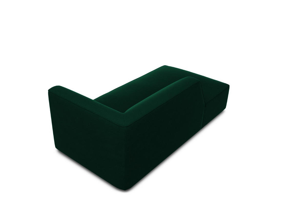 CHAISELONGUE links Ruby aus Samt flaschengrün - Dunkelgrün, Textil (93/69/180cm) - Micadoni