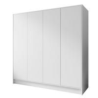 DREHTÜRENSCHRANK Gava mit vier, glatten Türen, Weiß - Weiß, Holzwerkstoff (200/200/51cm) - Beautysofa