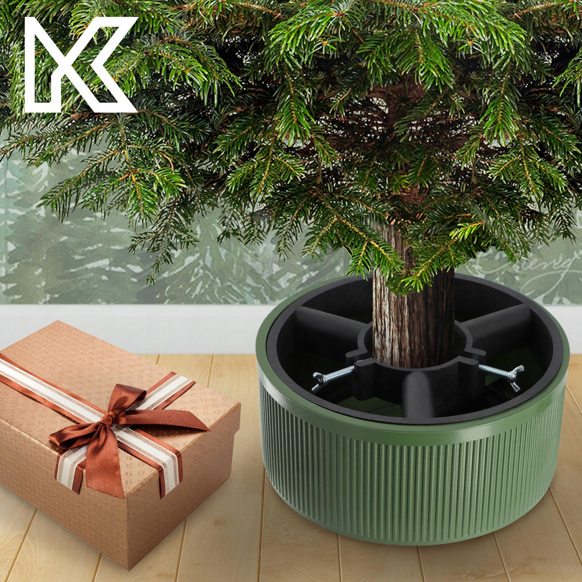 KADAX Weihnachtsbaumständer Christbaumständer 1,5 m - Grün, Kunststoff (13.7cm) - KADAX