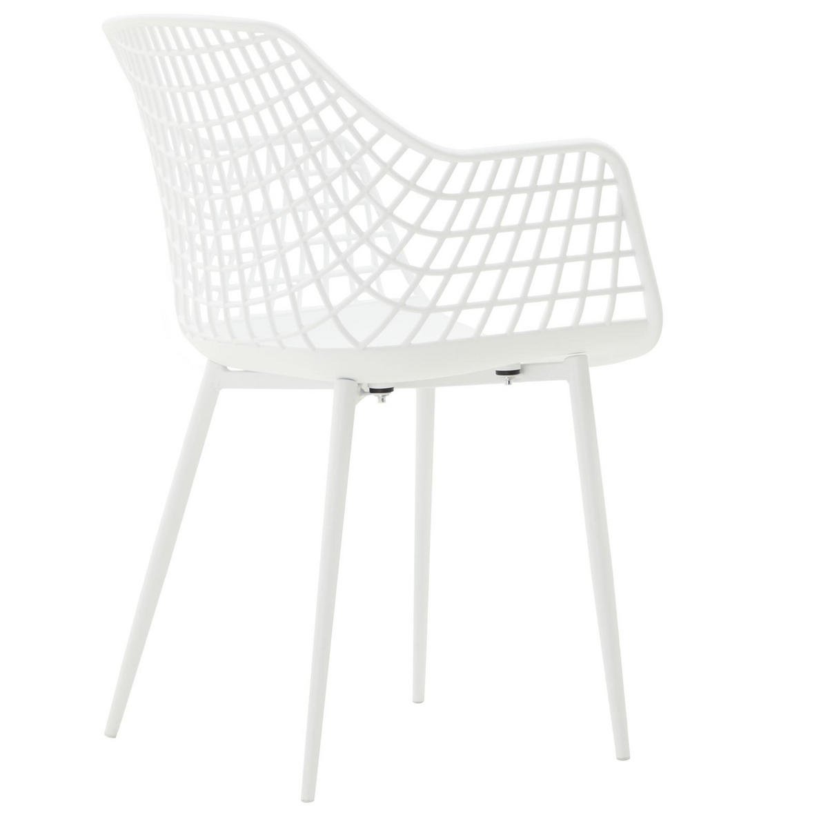 GARTENSTUHL LUCIA 4ER-SET - Weiß, Textil (58/85/55cm) - IDIMEX