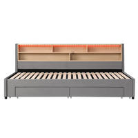 AUSZIEHBETT 90/200 cm mit Stauraum, DE-41800, in Grau - Grau, Holzwerkstoff (90/200cm) - ComfortXL