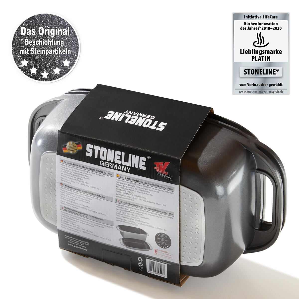 RECHTECK-BRÄTER - Grau, Metall (22/40/10.9cm) - Stoneline