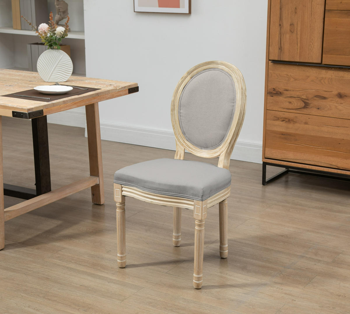 STUHL 2er-Set Holz Grau - Grau, Holz (50/95/58cm) - Nordlys