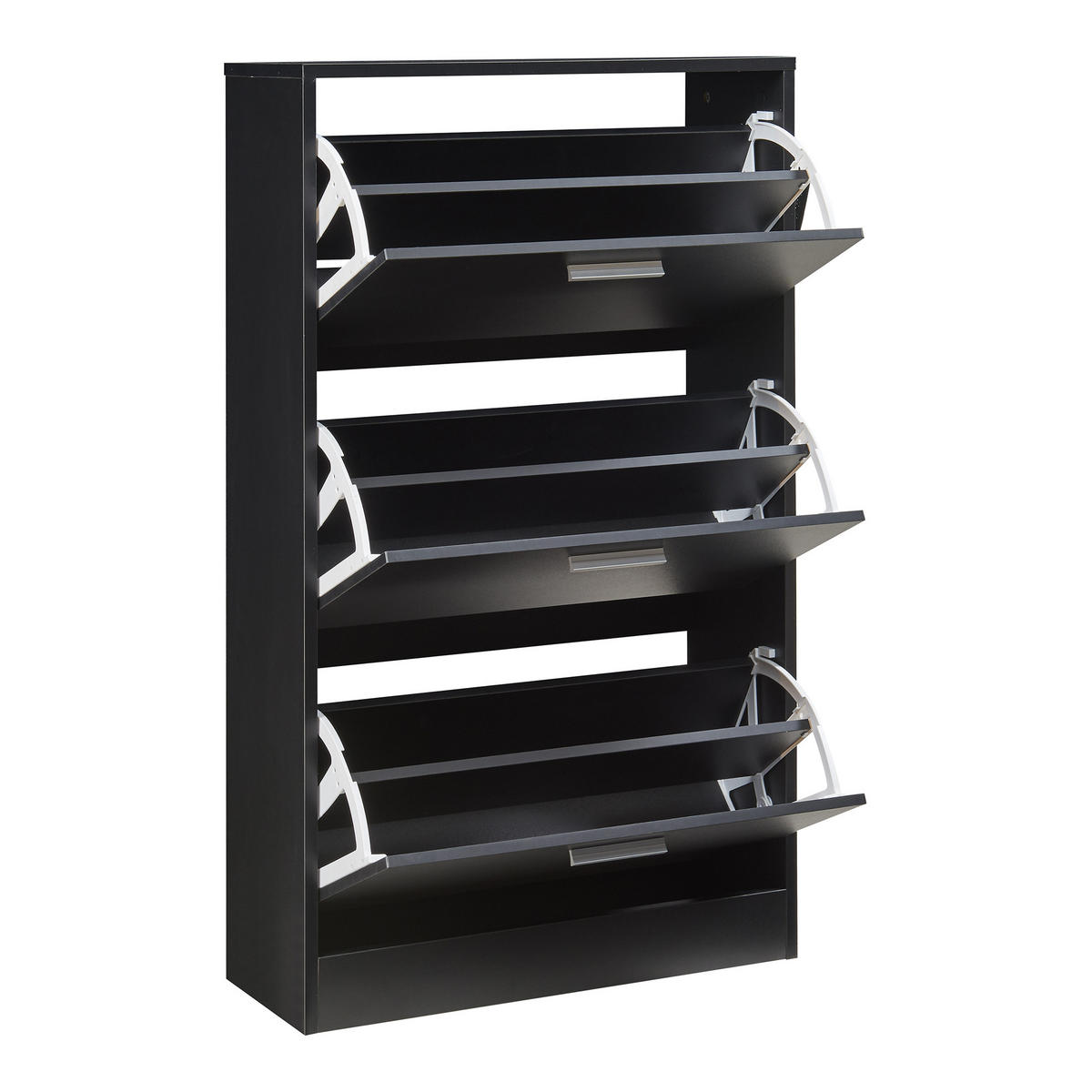 SCHUHSCHRANK Sykkylven - Schwarz, Holzwerkstoff (60/103/24cm) - [en.casa]