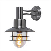 LED AUSSEN-WANDLEUCHTE Edelstahl Silber - Silberfarben, Metall (22/32.5/26cm)